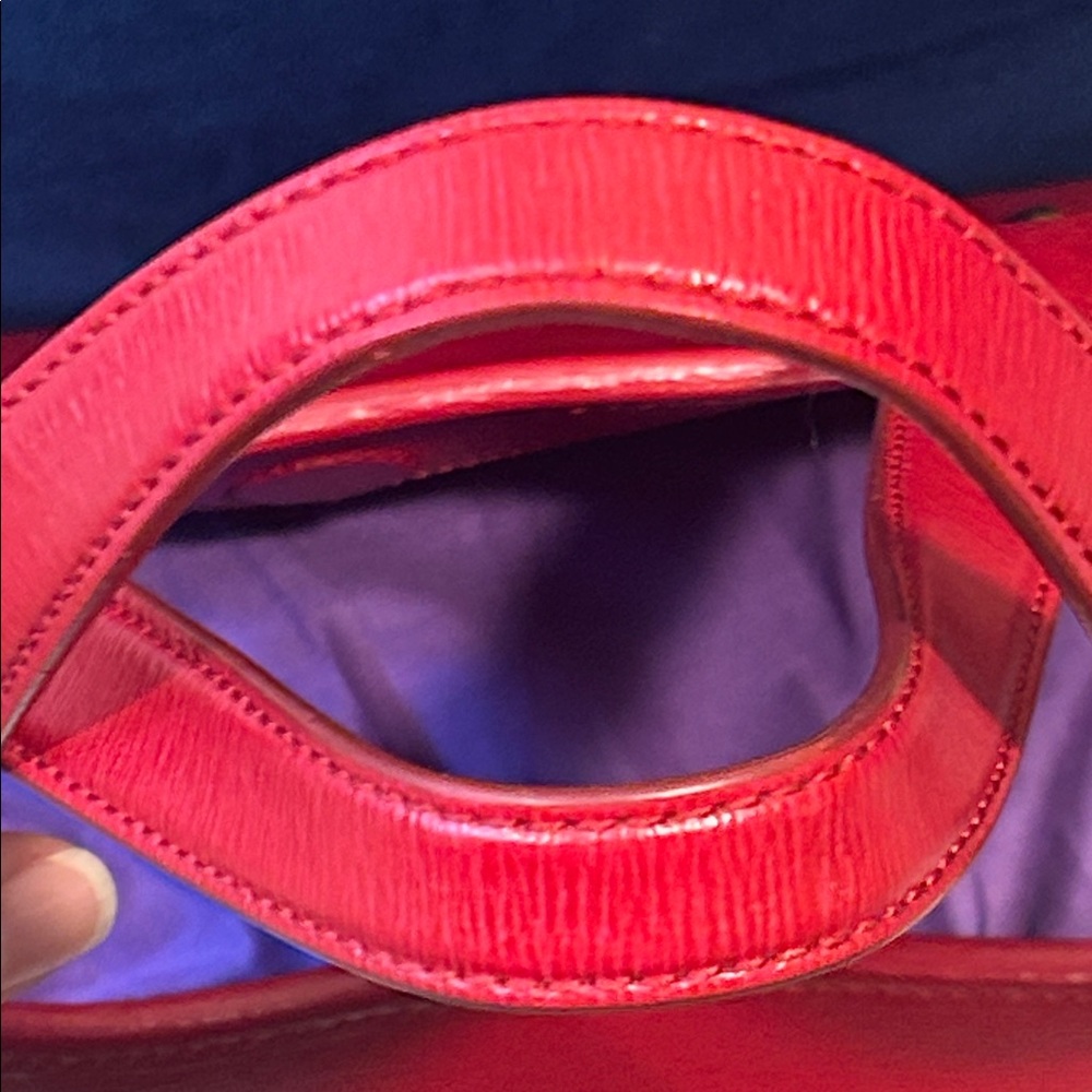 Lauren Ralph Lauren Red Newbury Classic Leather Tote - Picture 4 of 14